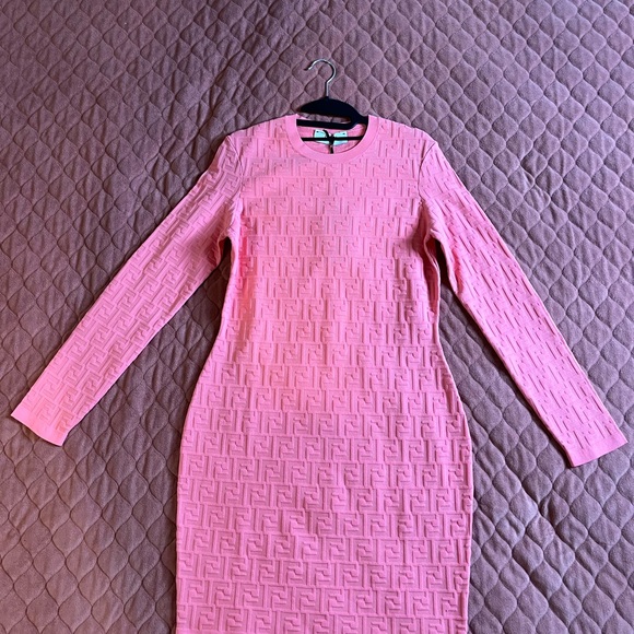 Fendi Dresses & Skirts - Fendi Pink Long-Sleeve Bodycon Dress